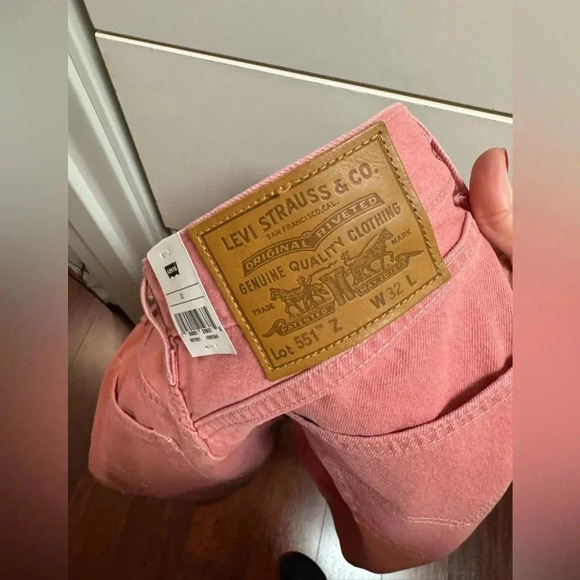 Levi's 551z Jeans Men 32, Adult Casual Pink Outdoors Pocket Button Straight Fit - Picture 3 of 11